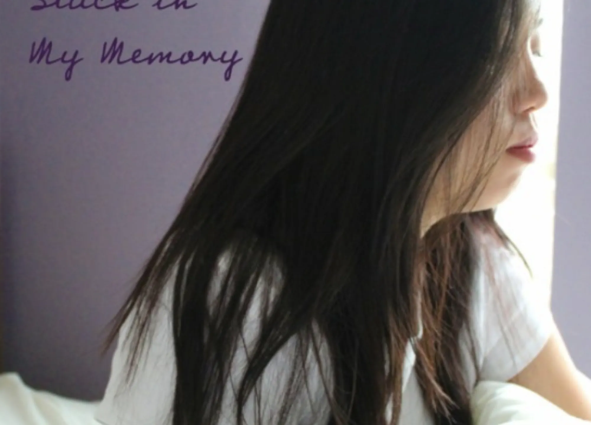 cover art for AET senior Danialle Vongsamphanh's "Stuck in My Memory." girl sits up in bed with hair partially covering her face. text reads "Stuck in My Memory"