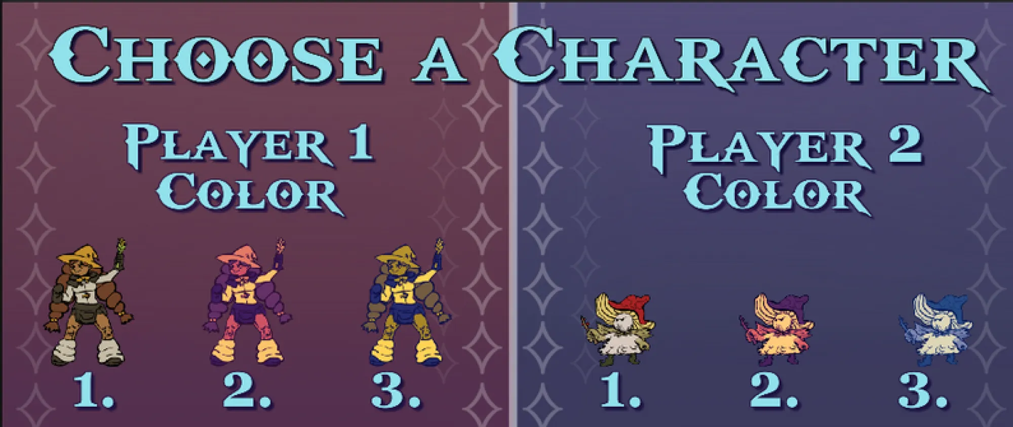 Spellslinger Choose a Character Screen