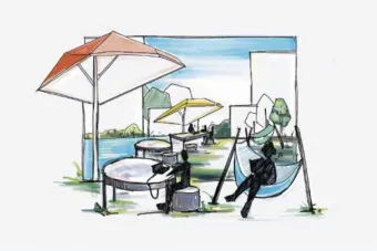 Illustration of The Nook a proposal by the Waller Creek Studio