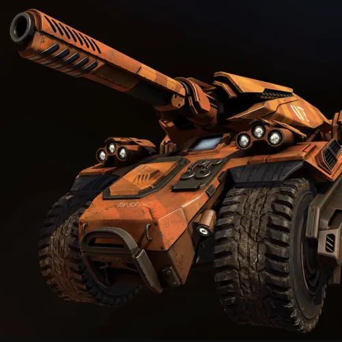 high poly 3D model of tank by Arts and Entertainment Technologies Professor Isaac Oster